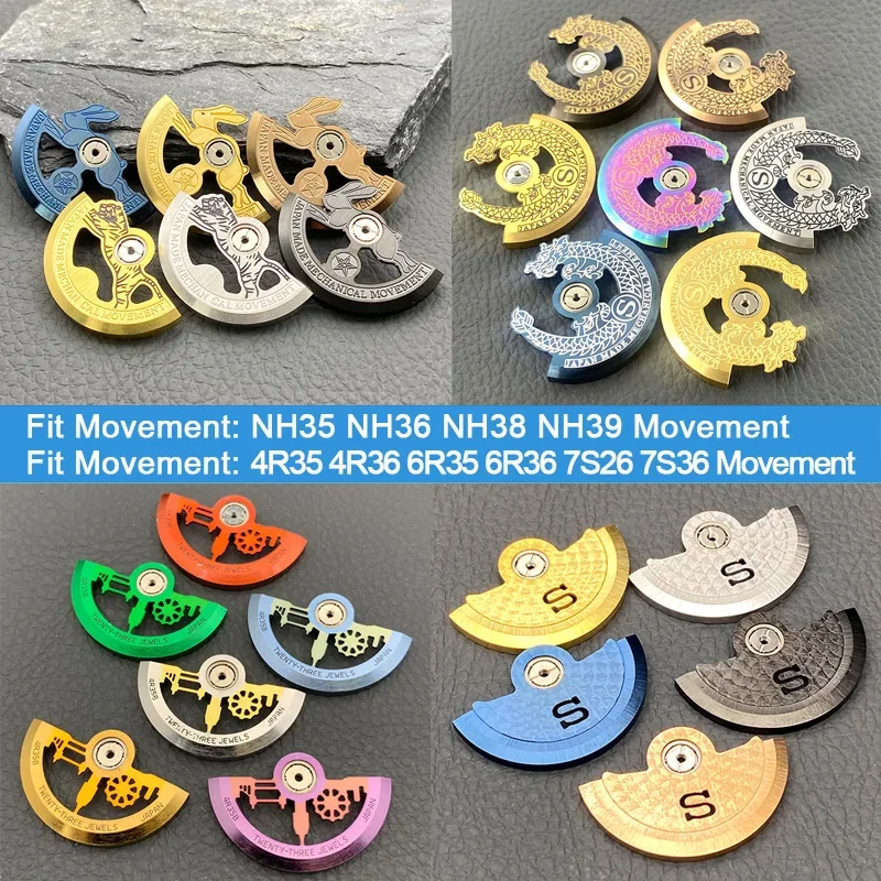 NH35 Series Automatic Movement Rotor Fit NH38 NH39 4R 7S NH35 Movement Pendulum Oscillating Weight Hammer Automatic Rotor Part