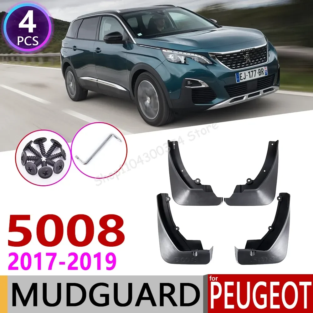 

4 PCS Front Rear Car Mudflap for Peugeot 5008 2017 2018 2019 Fender Mud Guard Flap Splash Flaps Mudguards Accessories 2nd 2 Gen