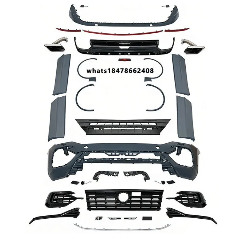 

High Quality Car Bumper for Touareg 2020 Upgraded R-line Style Body Kit Front Bumper Side Skirt Diffuser