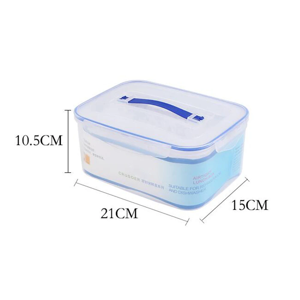 

Sealed Food Storage Container 3800Ml Airtight Rectangular Preservation Box With Handle Locking Clasps Moisture Proof Plastic