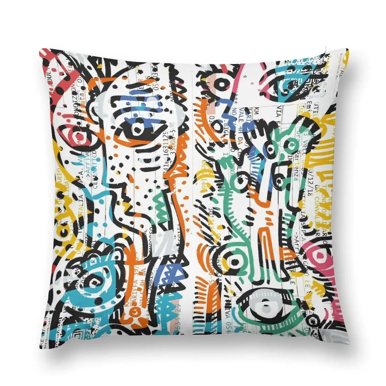 

Street Graffiti Art Multicolor by Emmanuel Signorino  Throw Pillow Sofa Covers New year pillows decor home pillow