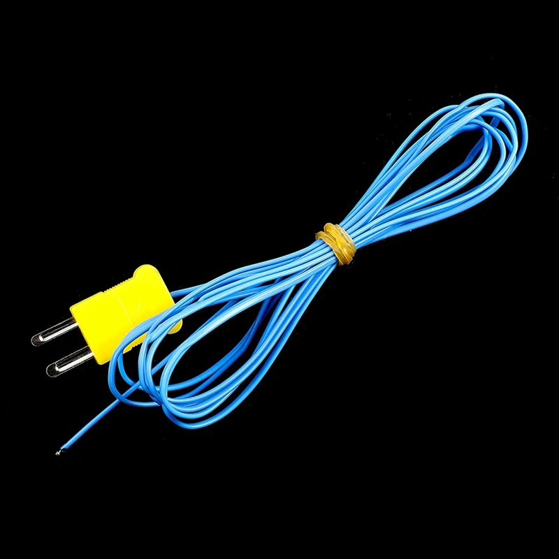 5 Pieces 2M K-Type Temperature Sensor Mini-Connector Probe Sensor Temperature Sensors Measure Range -40 To 400 Celsius