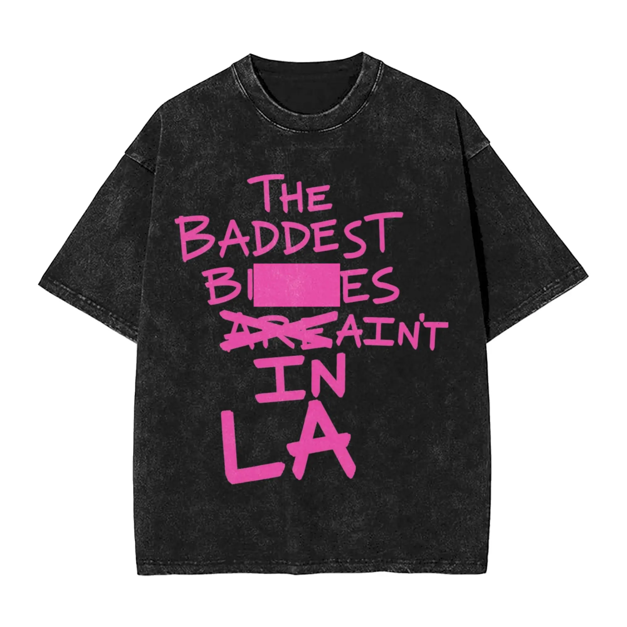 Camiseta THE BADDEST A-Adela Singer, estilo hip hop, algodão lavado, corte oversized, camiseta vintage para homens e mulheres, roupa de rua, camiseta 
