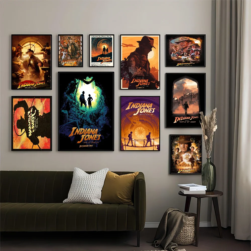

Movie Indiana Jones Self-adhesive Art Poster Decoracion Painting Wall Art White Kraft Paper Home Decor