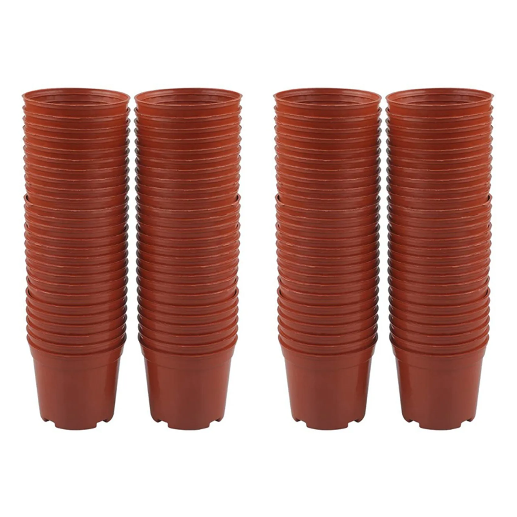 200Pcs 8.5CM Round Plastic Plant Pots Small Flower Pots For Plant Nursery Small Potted Plants-N37R
