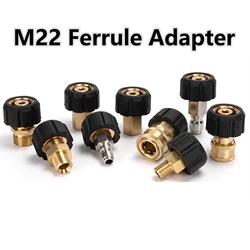 Pressure Washer Quick Connect Adapter M22 Ferrule to 1/4 and 3/8 Brass Twist Coupler Replacement Fittings for Gun and Hose