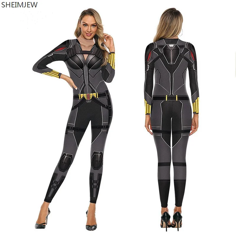 3d Print De Held Om Filmpatroon Sexy Bodysuits Vrouwen Lange Mouw Cosplay Jumpsuit Thema Party Catsuit Rave Outfit Nieuwe