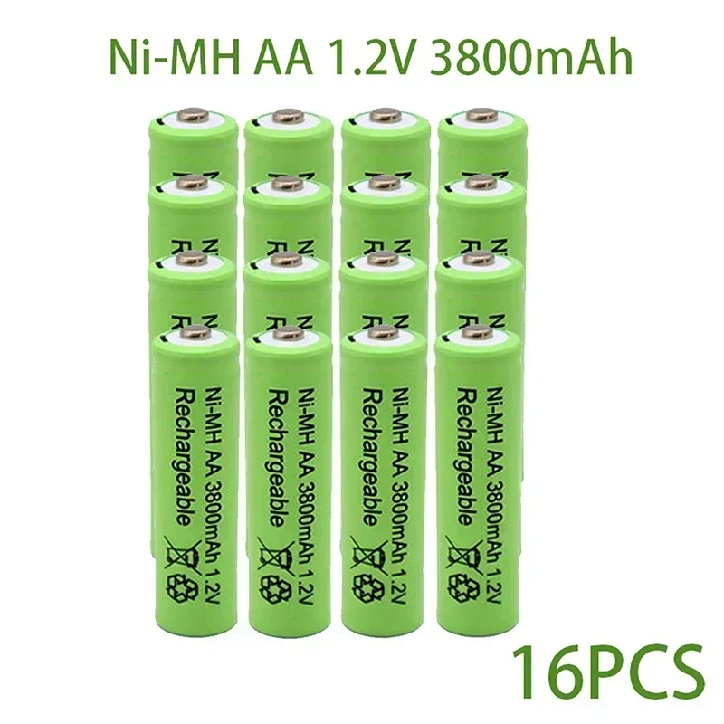 Batería recargable de Ni-MH para juguetes, pilas AA de 1,2 V y 3800mAh con mando a distancia y cargador, novedad