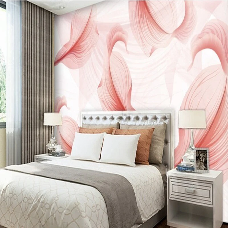 

Современные и простые обои с розовыми лепестками для декора телевизионной зоны, салона, дома, роскошной спальни.