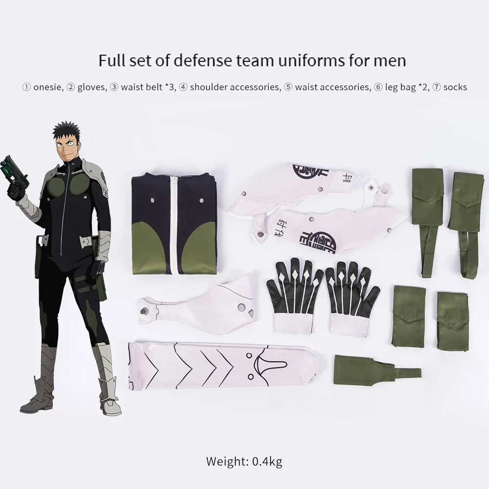 الوحش رقم. 8 أزياء تنكرية، بدلة قتالية من Hibino Kafka Guard، مجموعة أزياء الهالوين التأثيرية لوبينو أنيمي 2025 جديد