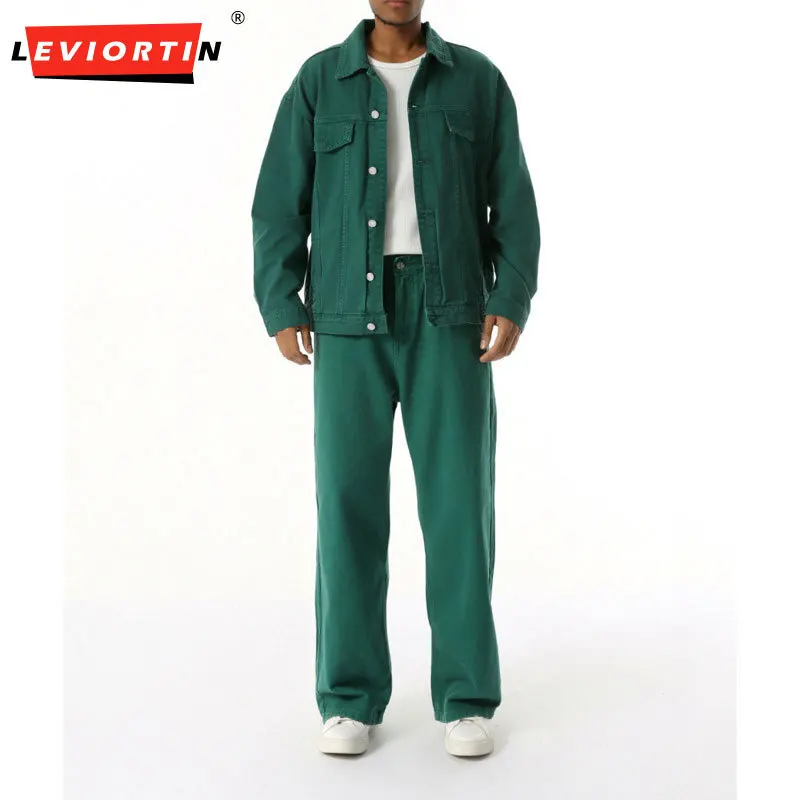 Four Seasons American Street Fashion Versatile Multi Color Pure Cotton Casual Simple Workwear Cowboy Set for Men and Women