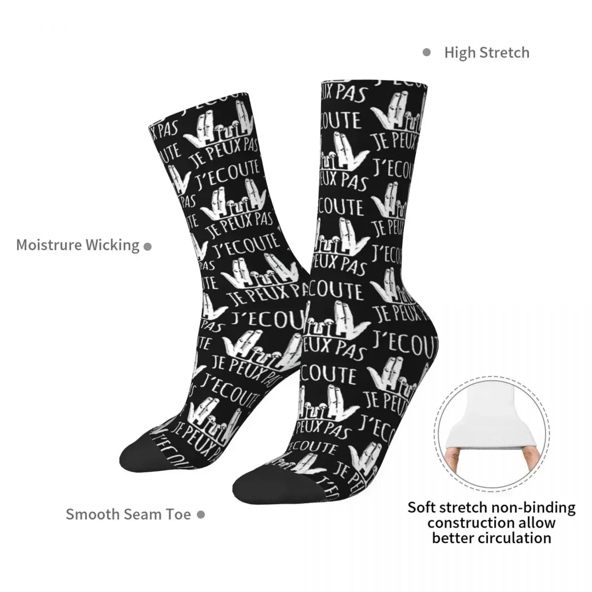 I Can't, I'm Listening To JUL Socks Harajuku High Quality Stockings All Season Long Socks Accessories for Man's Woman's Gifts