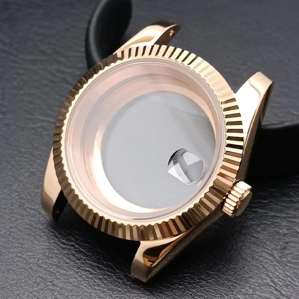 39mm/41mm case FIT M8285/NH series 34/35 movement men\'s steel case watch parts 20mm watch box sapphire glass watch