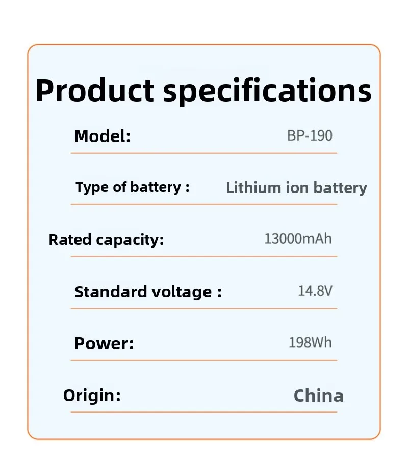 Applicable To Sony BP-190W Broadcast Camera V-port Battery Camera Monitor LED Light External Battery