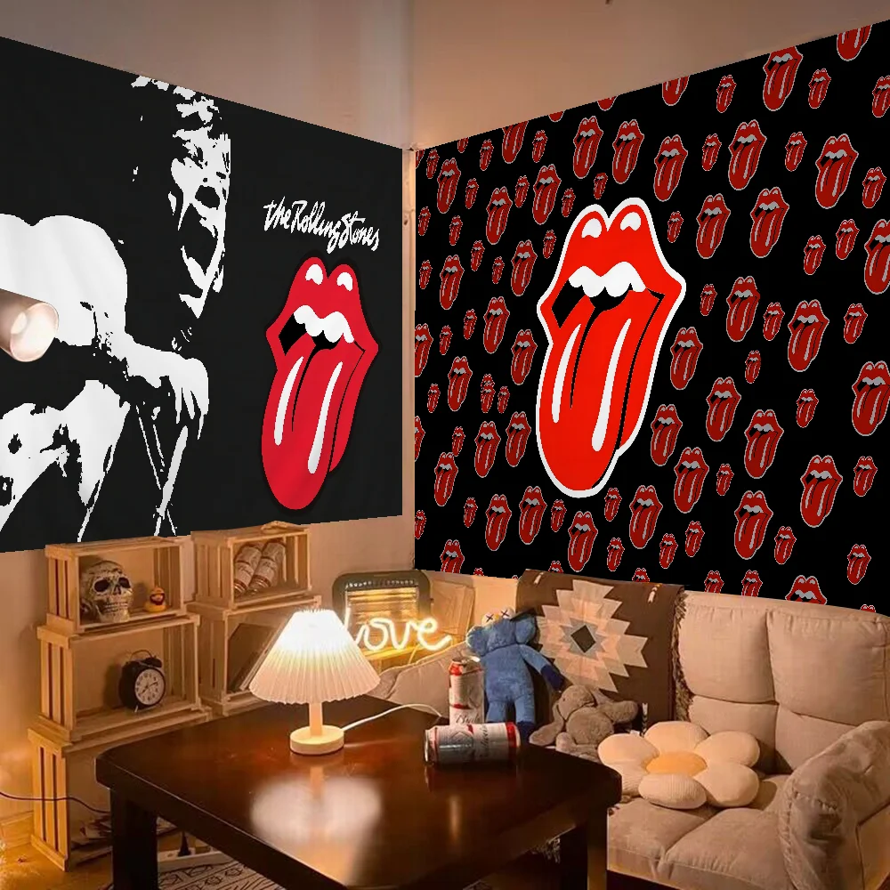 

R-Rolling Stones Band Print Tapestry Anime Tapestry Hanging Tarot Hippie Wall Rugs Dorm Wall Hanging Sheets