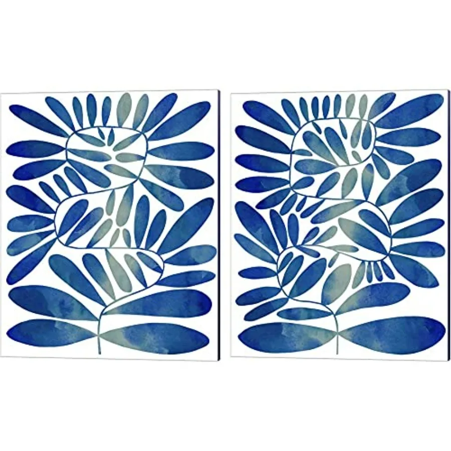 

Набор из 2 холстов Summer Sprig: абстрактные цветочные мотивы, 8 x 10 дюймов каждый, зеленый и белый цвета