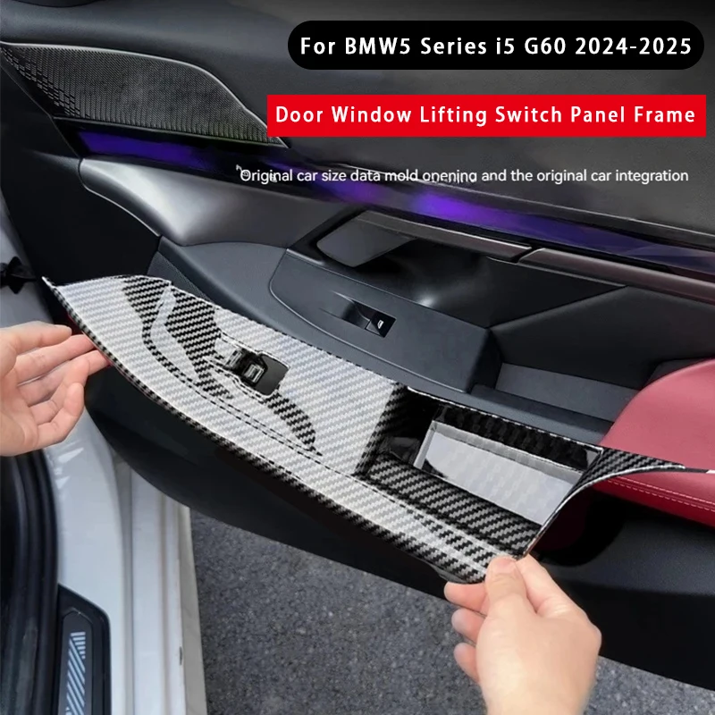

Для BMW 5-й серии i5 G60 2024-2025 левый руль переключателя подъема окна двери, накладка на рамку, наклейка на дверную кнопку автомобиля, накладка на рамку