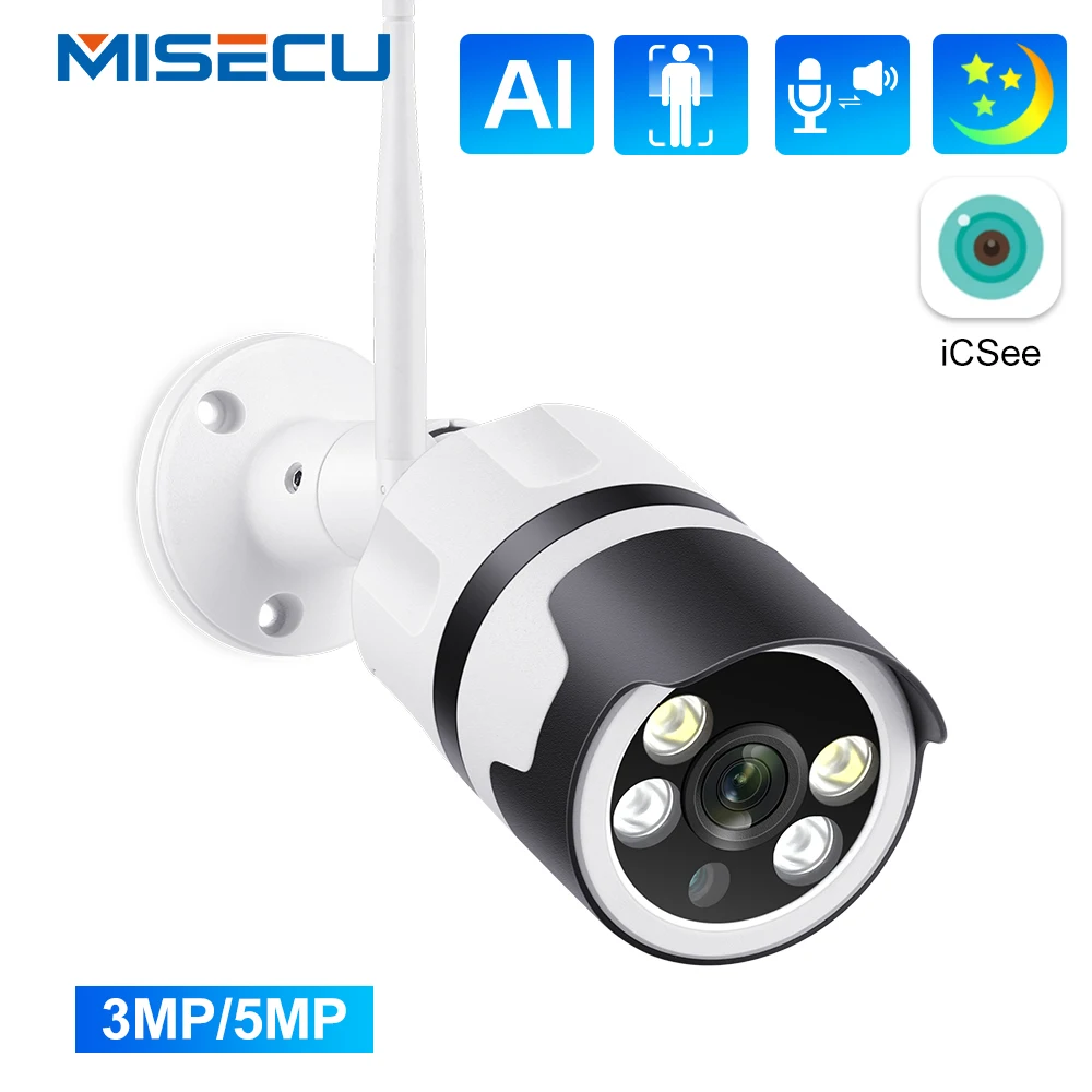 

MISECU HD 5MP 3MP Wireless IP Camera Outdoor Security AI Human Detection Smart Home Onvif CCTV Wifi Video Surveillance Camera