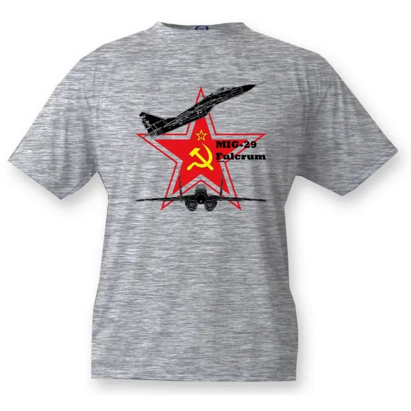 

Unique Soviet Red Star Mig 29 Fulcrum Jet Fighter Printed T-Shirt. Summer Cotton O-Neck Short Sleeve Mens T Shirt New S-3XL