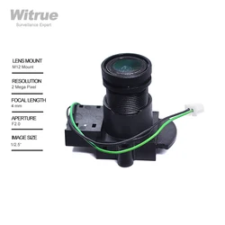 Witrue Camera Lens CCTV 2MP 1080P 4mm M12 Mount Aperture F2.0 with IR Cut for Surveillance Security Cameras