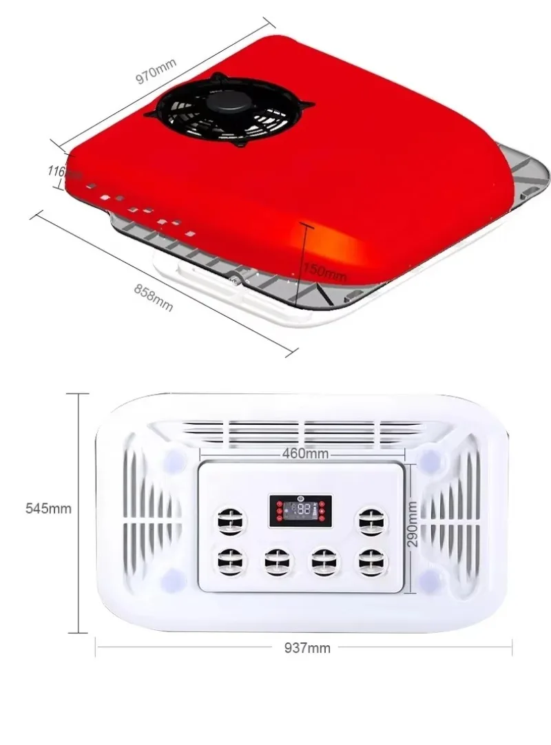 مكيفات هواء RV على السطح 12 فولت 24 فولت مكيف هواء للشاحنة مكيف هواء لوقوف السيارات