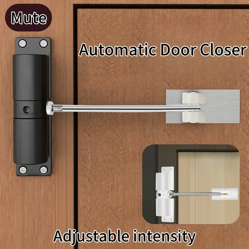 

Door Closer Black/white Suitable for Indoor and Outdoor Automatic Heavy Duty Safety Spring Door Closer Adjustable Door Closer