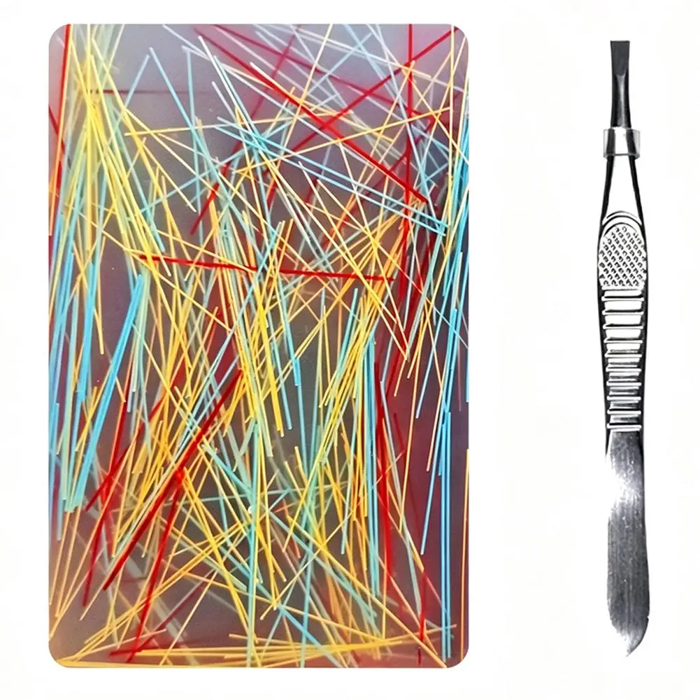 Creative With Tweezers Skin Picking Fidget Round Colorful Silicone Picking Pad Hair Pulling Sensory Picking Pad Adults ﻿