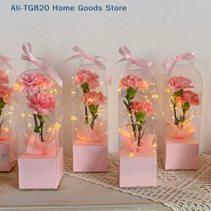 

[TG820]1Pc Transparent Rose Flower Box Plastic Cake Packaging Box Florist Wrapping Boxes DIY Wedding Valentine's Day Gift Box