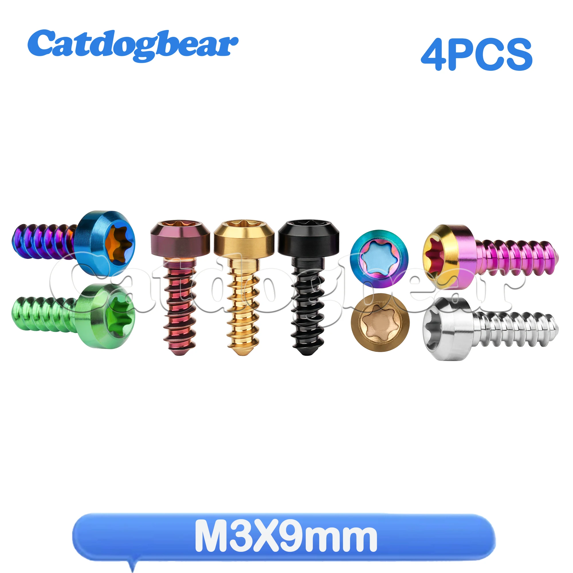 

Catdogbear Titanium Bolts 4pcs M3x9mm socket self-tapping screw for Motorcycle Car