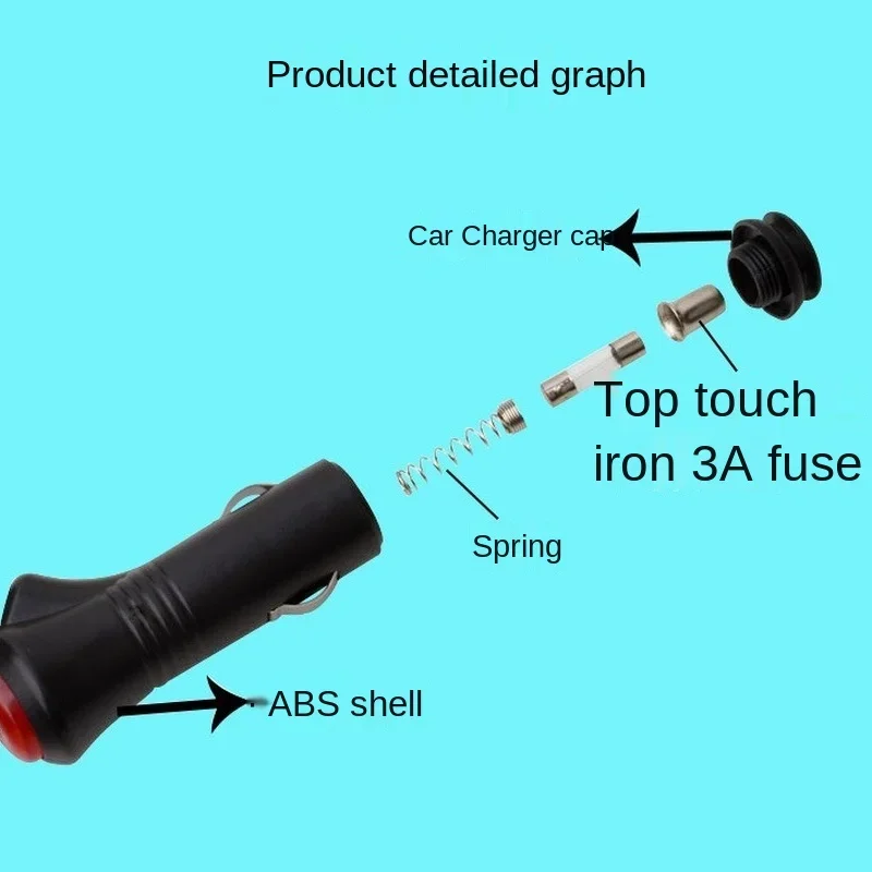 Adaptor daya pemantik rokok Plug DC 12V 24V DC 2.1 3.5mm, dengan sakelar kabel 1/2 meter untuk GPS Radar E Dog