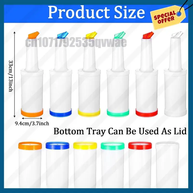 -A89Z 6er-Pack Bar-Saft-Gießen-Flaschen, Saft-Ausgießer, Kunststoff-Saftspender für die Bar mit auslaufsicheren Ausgießen