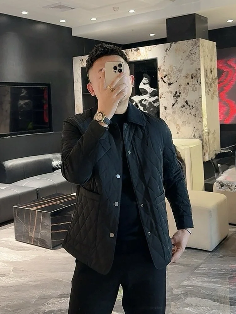 

Модная свободная хлопковая куртка для мужчин: легкая, роскошная, с воротником-стойкой, на молнии, с длинными рукавами, повседневная, молодежная, стильная