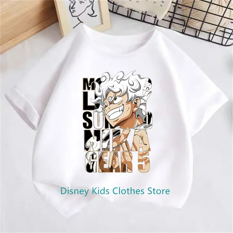 

One Piece Pirate King Summer Splice T Shirt Boys And Girls Cartoon Anime Print Kids T-shirt Children Top Kids Sportswear Baby