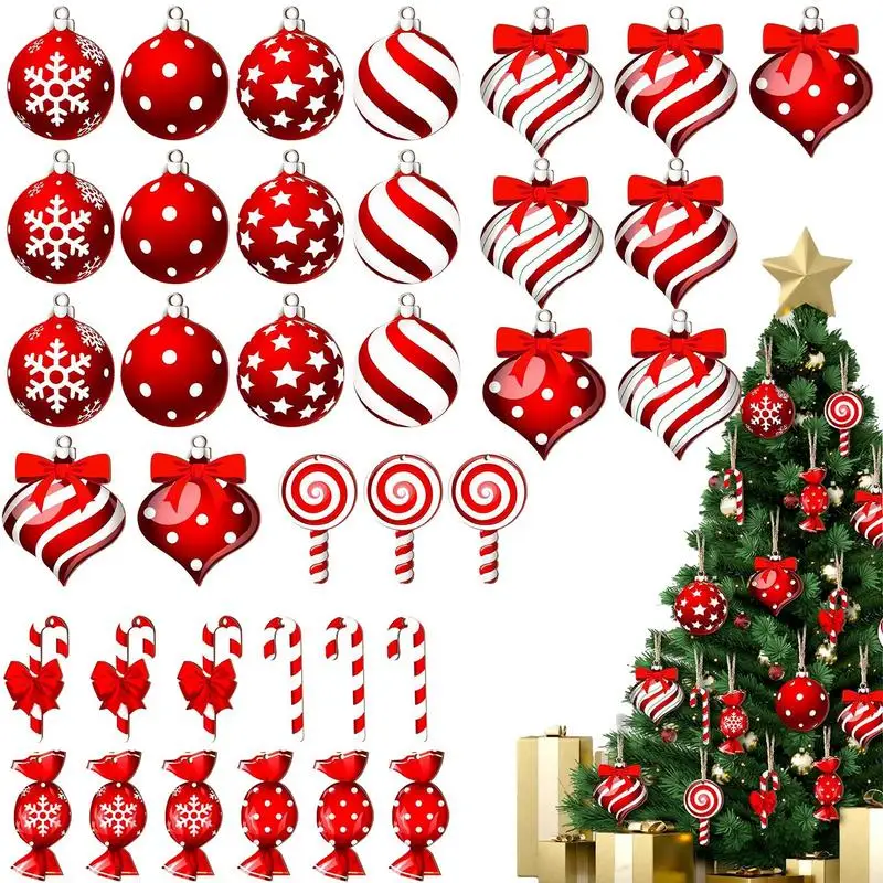 

36pcs Christmas Lollipop Candy Cane Pendant Xmas Tree Wooden Hanging Ornaments Christmas Decorations for Home 2025 New Year Gift