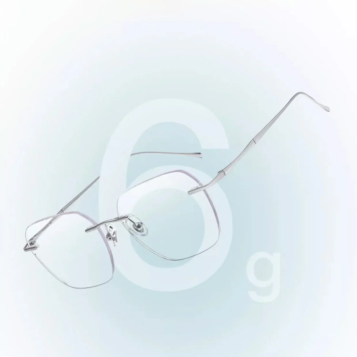 EOOUOOE Pure Titanium Glasses Prescription Rimless Eyeglasses Big Face Optics Glasses Frame Mem Eyewear Women