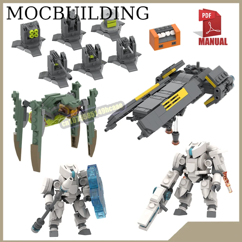 Helldiversed Equipment Model Elevated Overseered MOC Building Blocks Bile Titaning Construction Toys Birthday Present Gift
