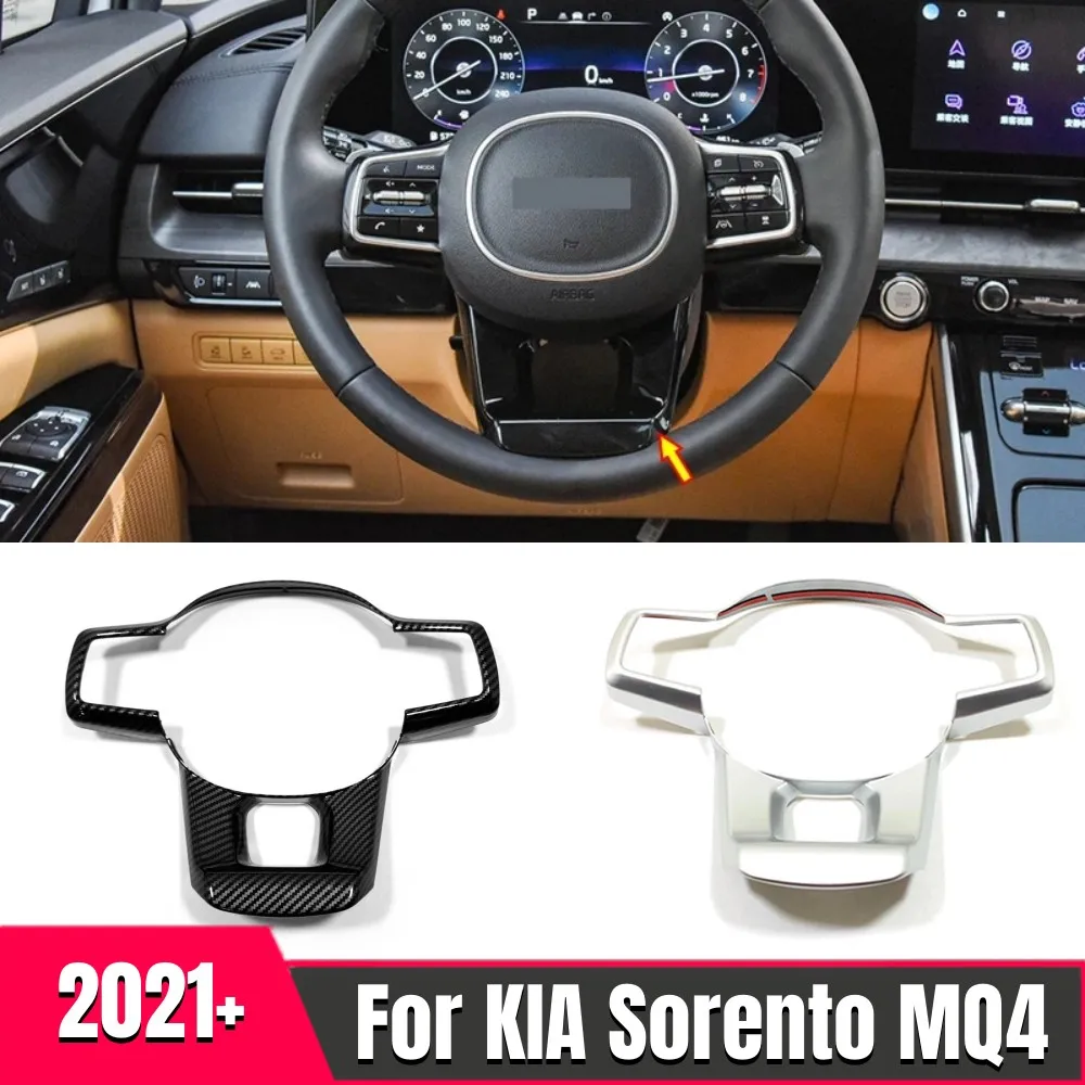 

Car Interior Accessories ABS Inside Steering Wheel Button Cover Trim Sticker Bezel Frame 1PCS For Kia Sorento MQ4 2021 2022