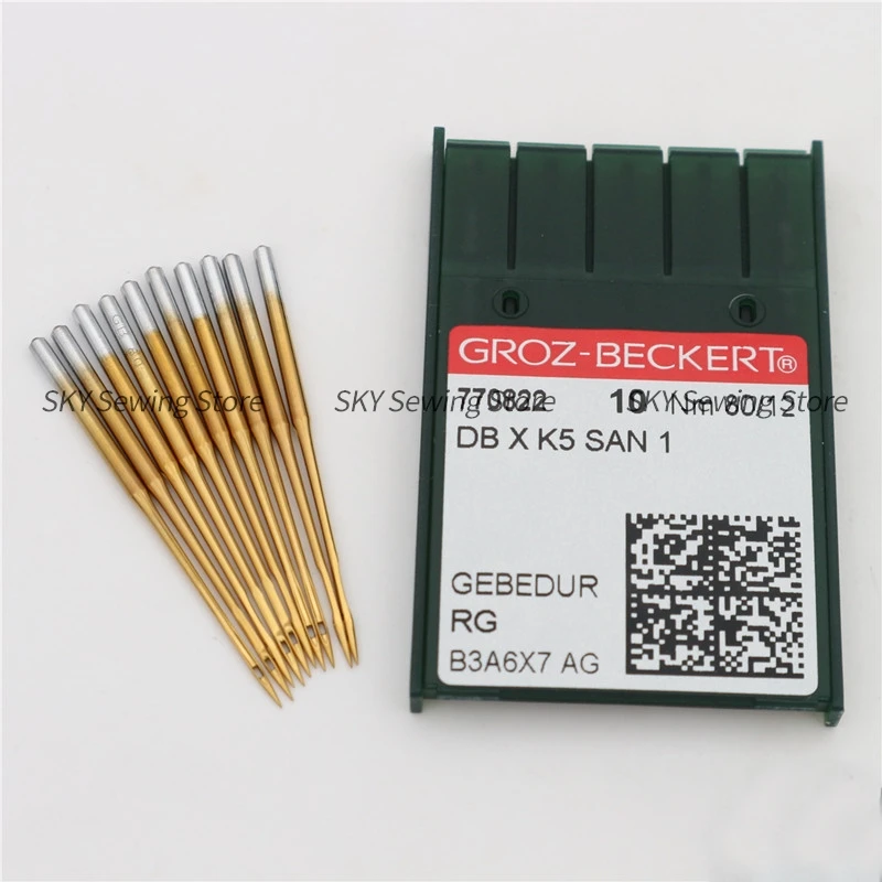 10pcs Germany Groz Groz-beckert DB*K5 DBXK5 DBX1 DB*1 Gold Needle Heat Protection Embroidery Needles 65/9 70/10 75/11 80/12 90