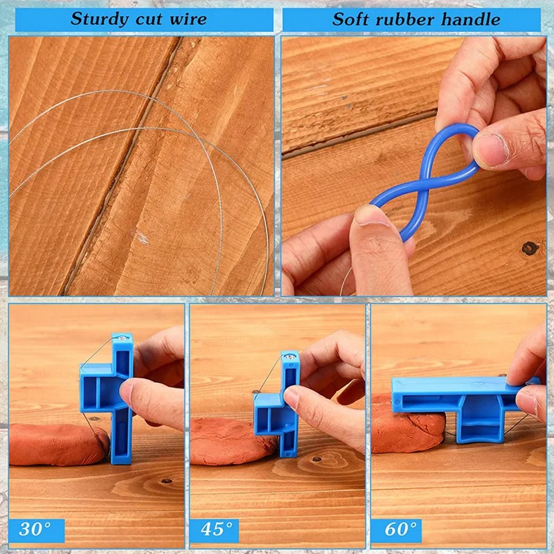 3Pcs Angle Cutting Clay Tool And Clay Cutters Wire Set Include Steel Wire Bevel Cutter Bevel Tool For Pottery Sculpting