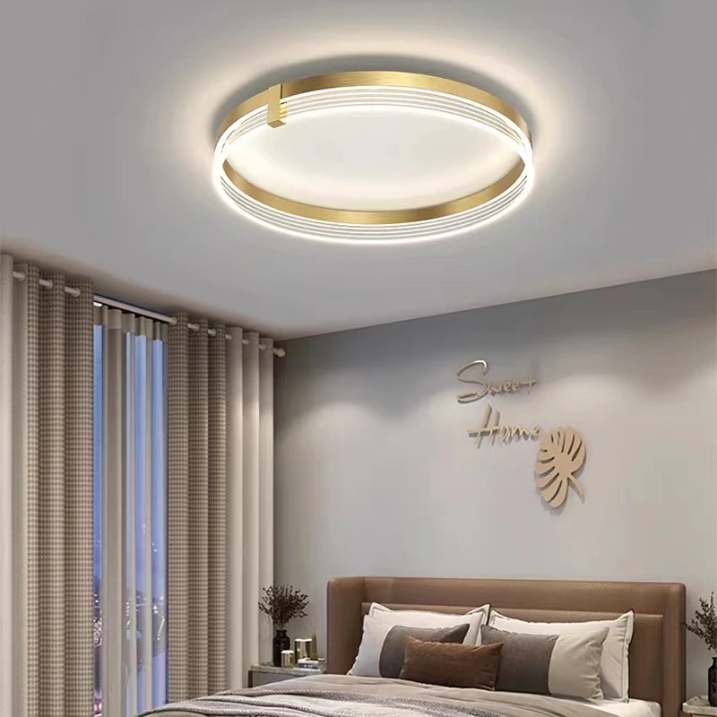 Lampada da soffitto moderna e minimalista per camera da letto a Led con telecomando plafoniere a Led rotonde per la casa apparecchi di illuminazione per interni