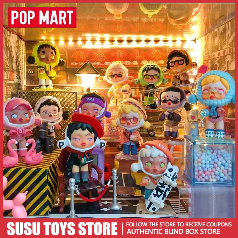

POP MART Skullpanda Panda Craze Series Blind Box Kawaii Anime Action Figure Mystery Surprise Doll Desktop Ornament Girls Gift