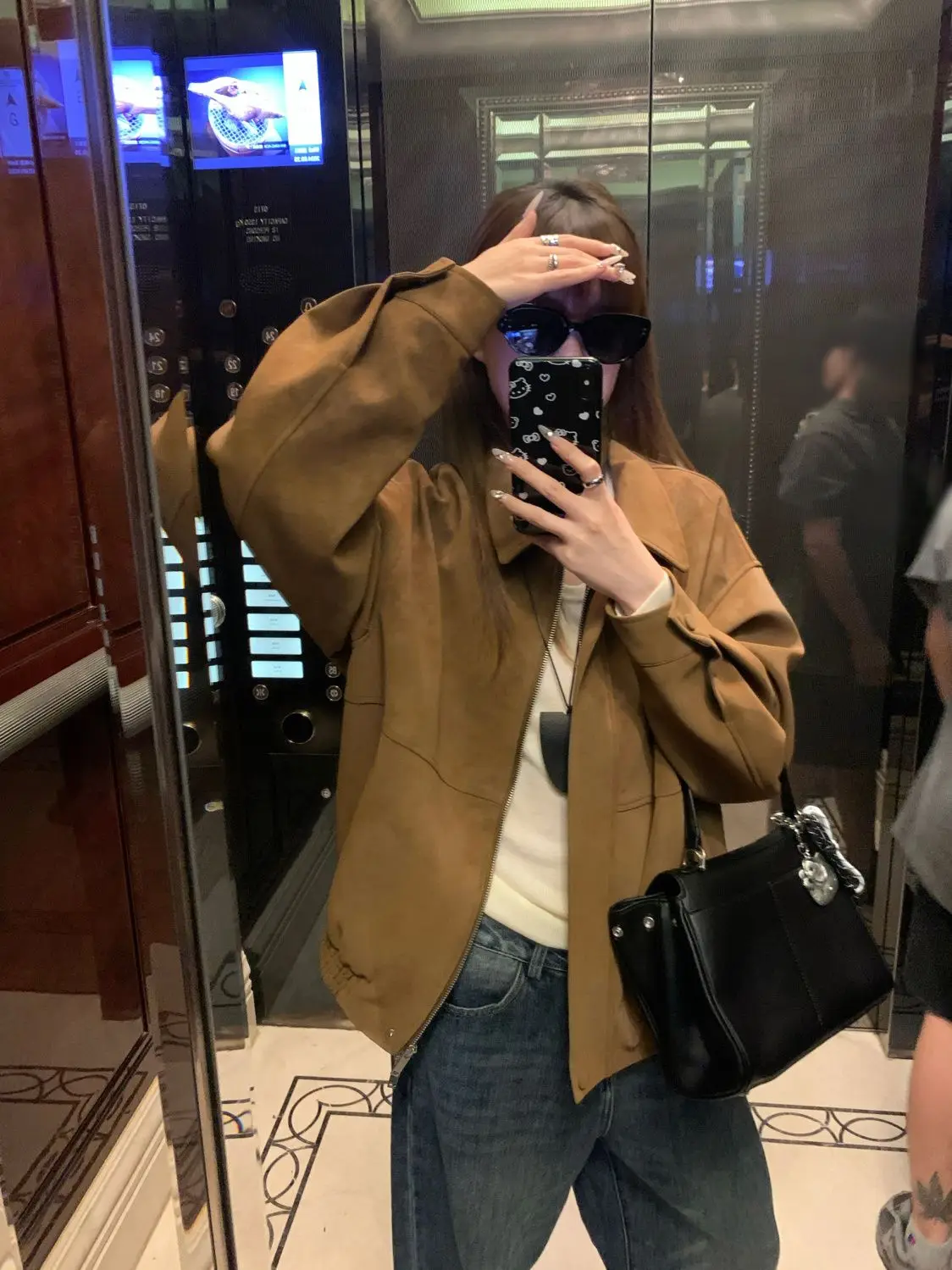 

Bomber Jackets Womens Jacket Yellow Autumn Cotton Skin-Friendly Breathable Lightweight Utility Hiking Outdoor Trekking Travel OL