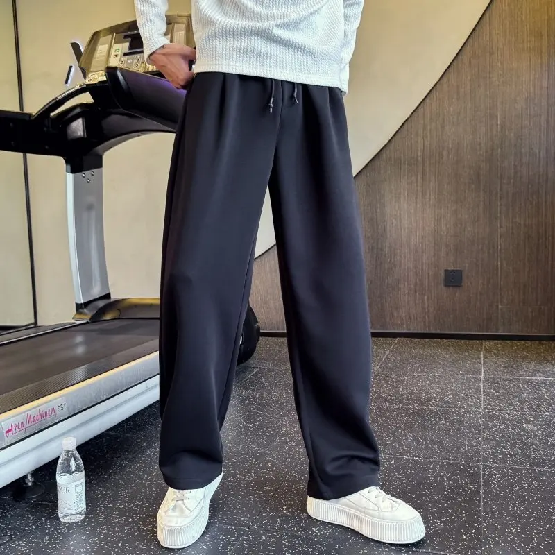 

Faionable Casual Pants Spring Autumn High Waist Straight Leg Loose Fit Wide Leg Pants Knife Design Versatile Casual Tr...