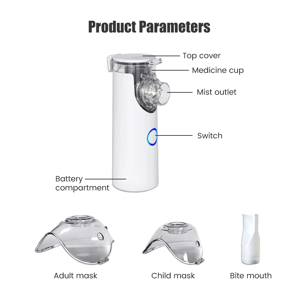Medical Equipment Silent Nebulizer Mini Handheld Inhaler Inhalator Kids Adult Atomizer Nebulizador Portatil Mesh Nebulizadores