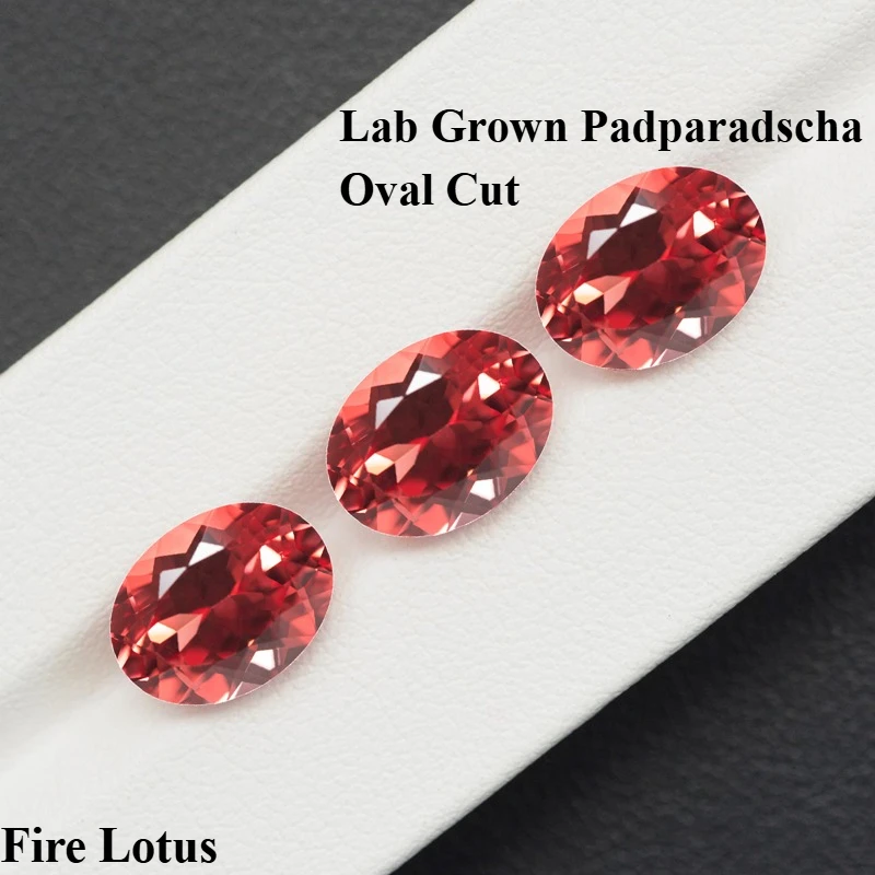 

Hot Sell Lab Grown Padparadscha Oval Cut Fire Lotus Multiple Size Top Quality for Diy Jewelry Making Selectable AGL Certificate