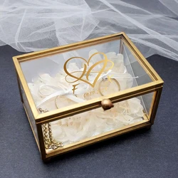Personalized Geometrical Clear Glass Jewelry Box, Jewelry Organizer, Ring Holder, Wedding Gift for Guest
