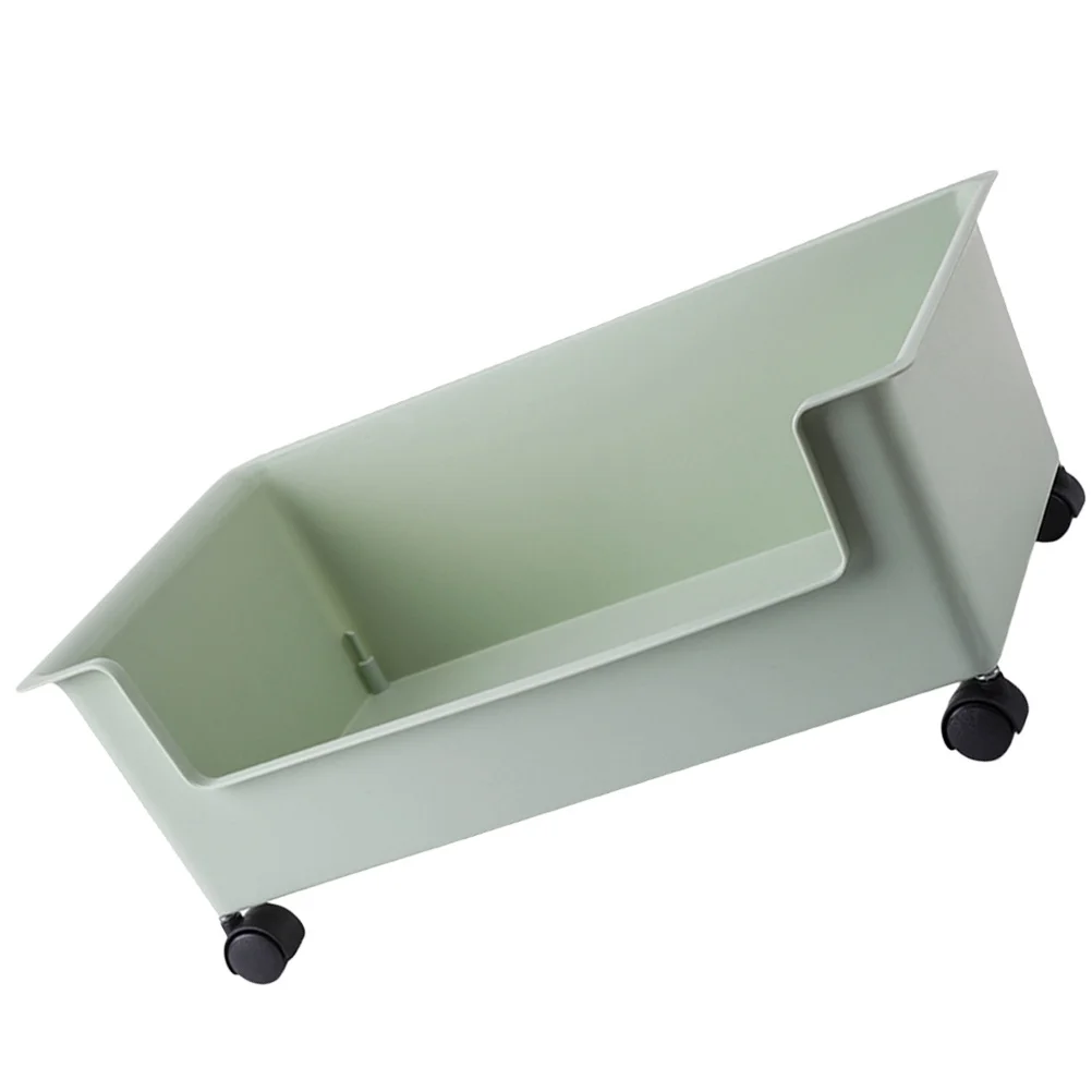 

Dormitory Storage Box with Wheels Rolling Bookcase Organizer Plastic Storage Bin Under Desk Case for Home Office Sundries