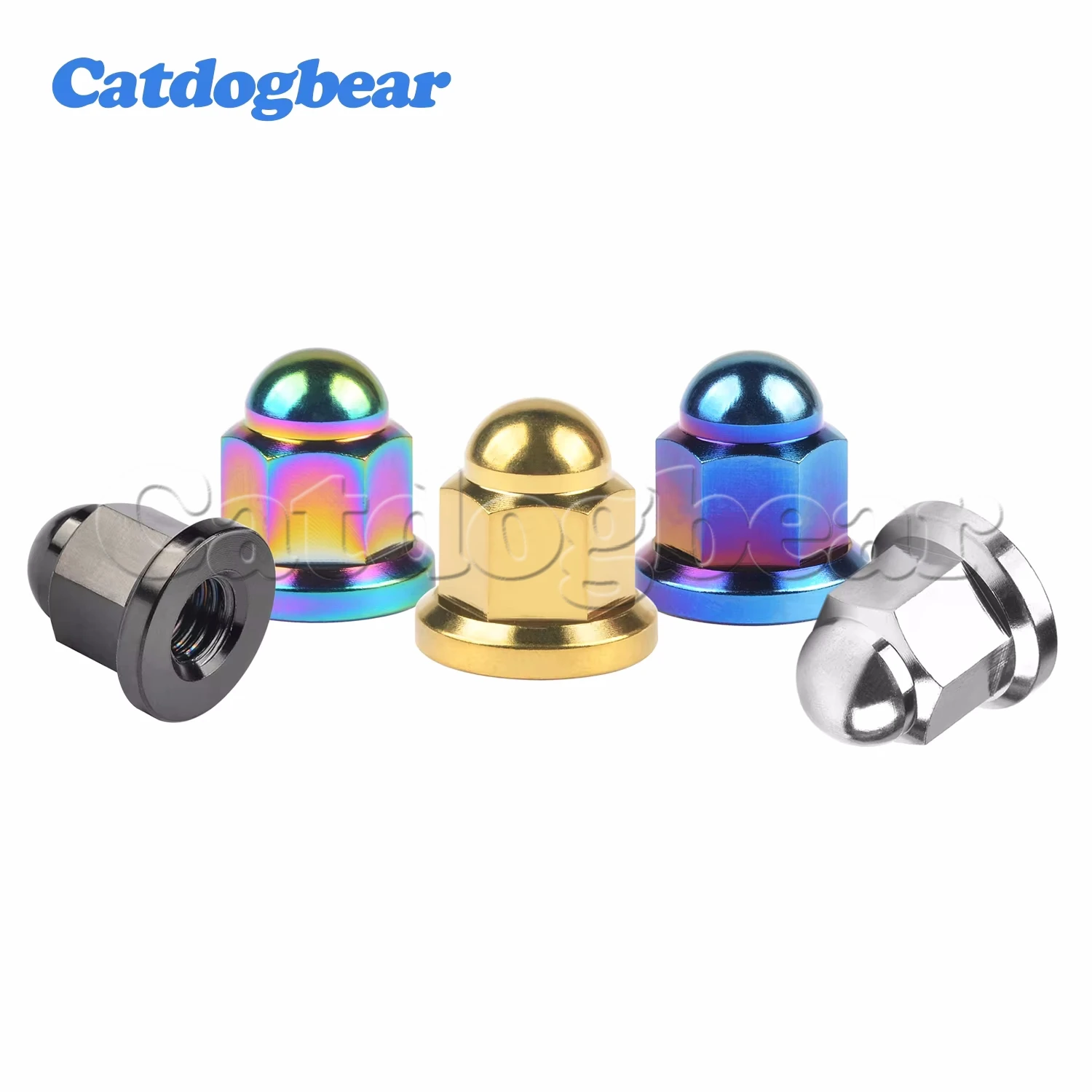 

Catdogbear 4PCS Titanium Dome Head Screw M6X1.0mm M8/M10X1.25mm Cap Nut for Bicycle Motorcycle Car