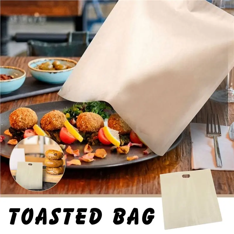 【THANKSGIVING DAY】24Pcs Reusable Toaster Bag Non-Stick Bread Baking Bag Sandwich Bags Toast Microwave Heating Pastry Tools 16X16
