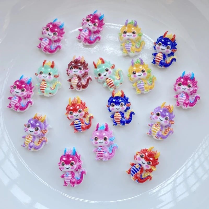 50Pcs New Mixed Nail Art Resin Cartoon Dinosaur Baby Series Designer Charms Rhinestones DIY Craft For Nail 3D Decorations